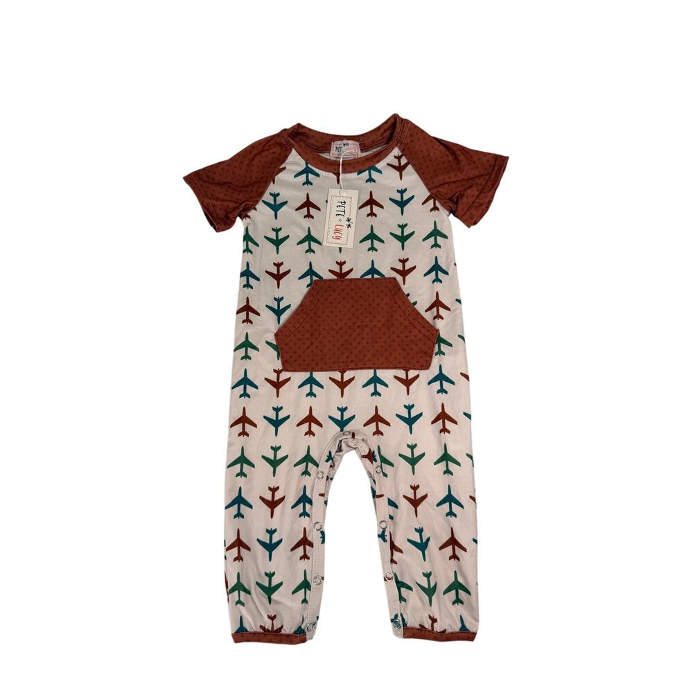 Pete & Lucy Boutique Baby Airplane Romper New with Tags 9-12 Months